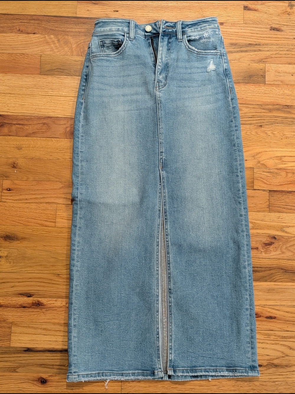 Light Blue Denim Vervet Skirt - Women's Jeans
